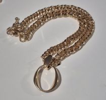 Collana con ciondolo ovale oro nuovo