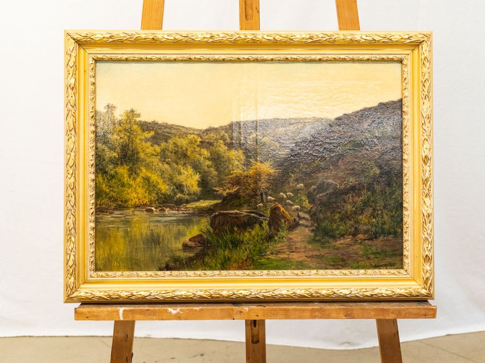 Gabriel Mathieu Gemälde - Landschaft, Ende 19. Jh - Ref04/23 (Gebraucht ...