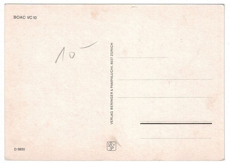 Cartoline postali: BOAC VC-10 – Usato da Frauenfeld venduto da POML 1