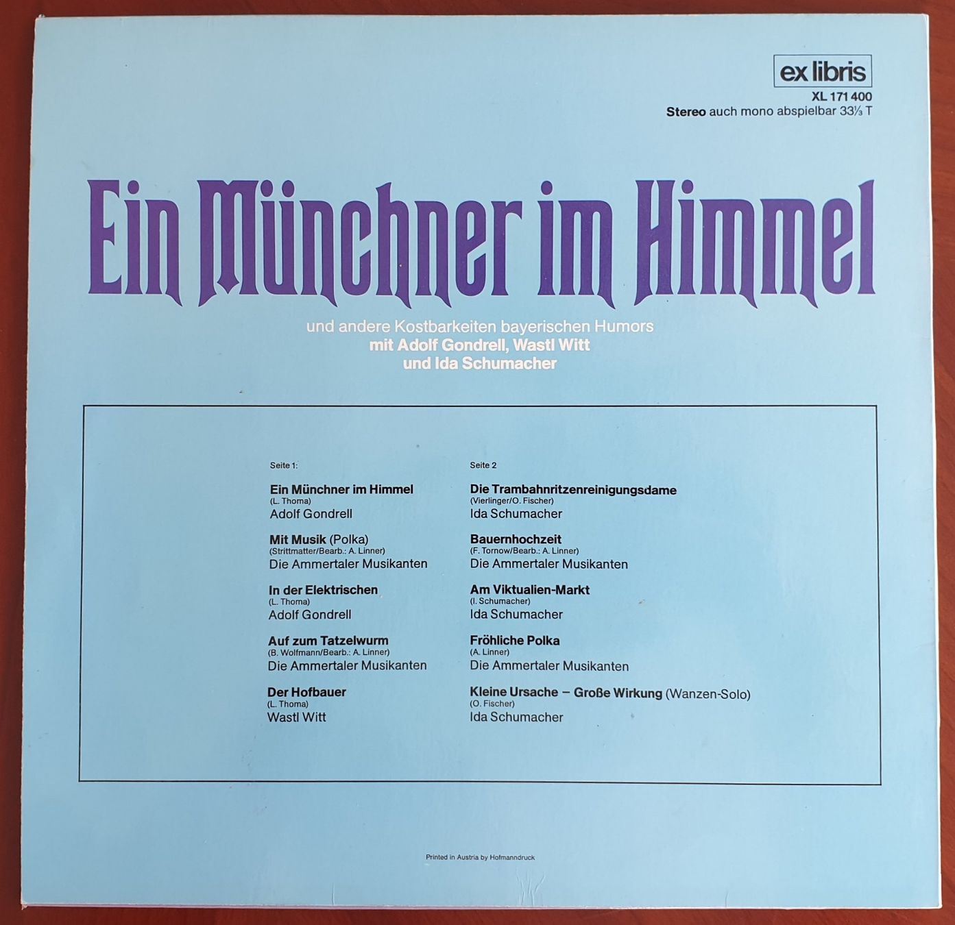 Dischi in vinile: Humorklassiker im Doppelpack K.Valentin & Bernhard 2LP Vinyl – Usato da Schindellegi venduto da Peter8834 2