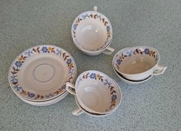 6 Moccatassen mit Unterteller - Langenthal-Porzellan 1934