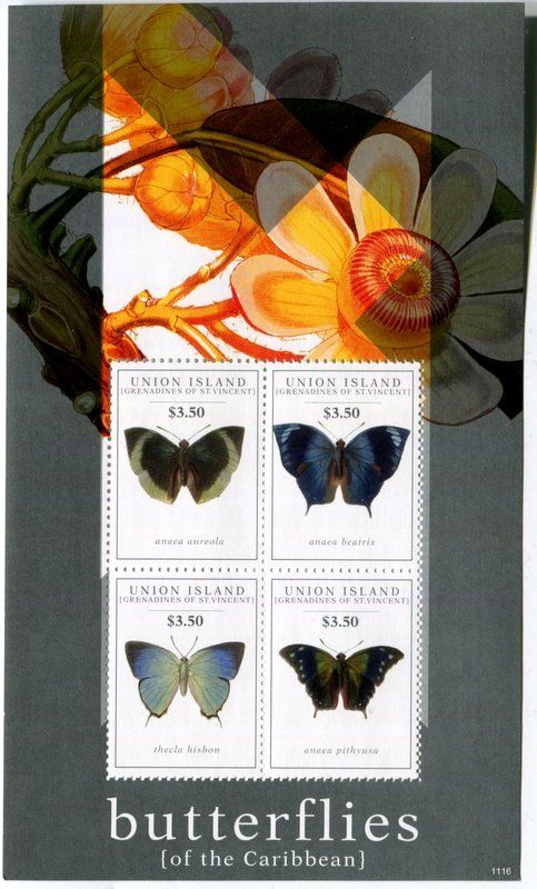 Alle Briefmarken: Block "Schmetterlinge". St. Vincent – Neu und originalverpackt aus Basel von Butsch5