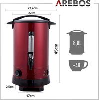Arebos Glühweinkocher Rot 8,8L