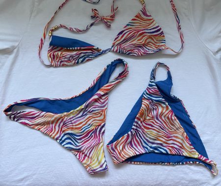 Ensemble bikini femme motif zèbre multicolore taille S bon é
