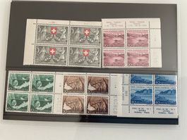 1953 Serie Viererblock gestempelt Zunr. B61-65 mit Tabs