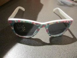 Sonnenbrille Kinder, rosa/grünes Muster