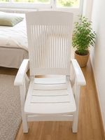 4x verstellbare Klappstühle weiss  Sitz- & Liegefunktion