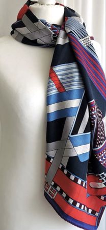 Hermes Kaschmir-Seidenfoulard "Sangles en Zigzag" 140x140cm