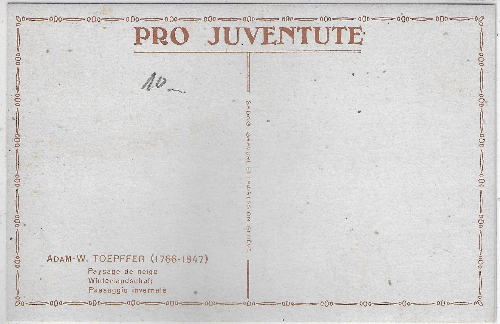 Cartoline postali: Pro Juventute - Winterlandschaft - Adam-W. Toepffer – Usato da Ettingen venduto da Kartenplanet 1