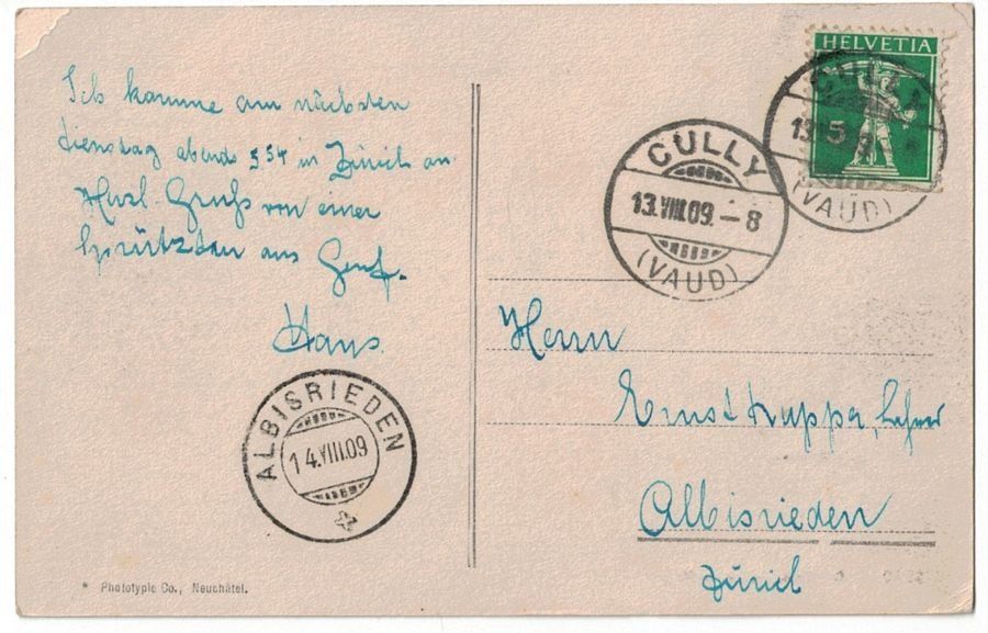 Cartoline postali: Genève, la Rade, divers bâteaux, circulée 1909 – Usato da Frauenfeld venduto da POML 1