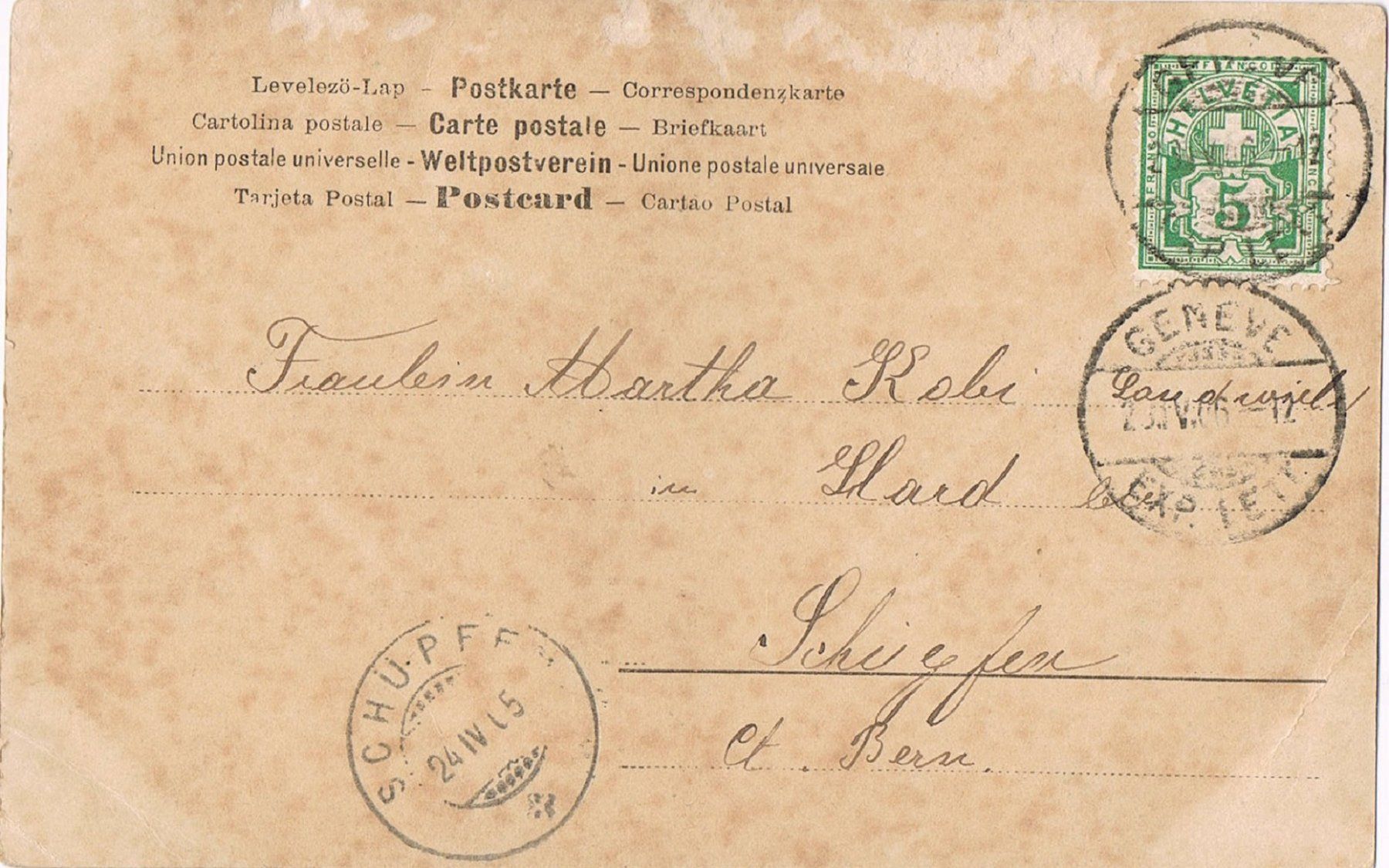 Cartoline postali: MARTHA Namens-Ansichtskarte, alt ! – Usato da Buchs AG venduto da Baerfisch 1