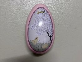 Osterei Dose Sprüngli Metall rosa ohne Inhalt