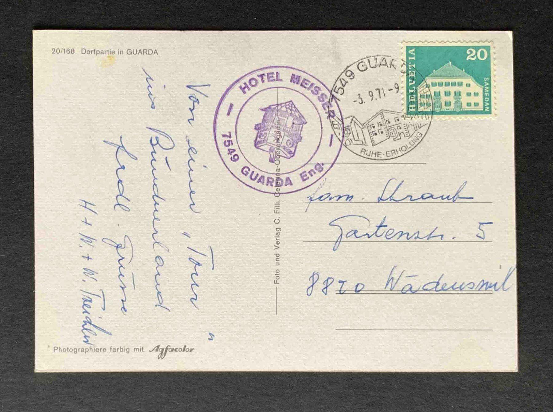 Cartoline postali: AK Dorfpartie in Guarda – Usato da Goldau venduto da artelier1 1