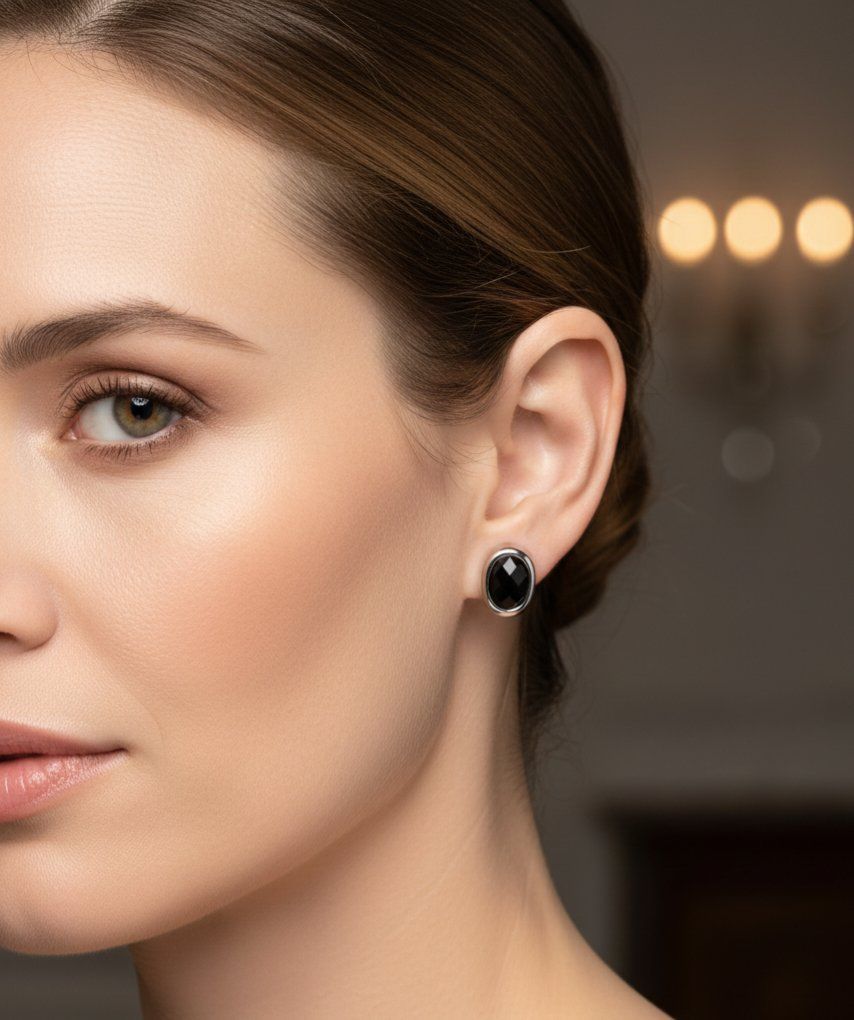 Ohrringe & -stecker: Silber 925 Ohrstecker  mit facettiertem Onyx - Neu – Neu und originalverpackt aus Uetikon am See von Coralreef 1