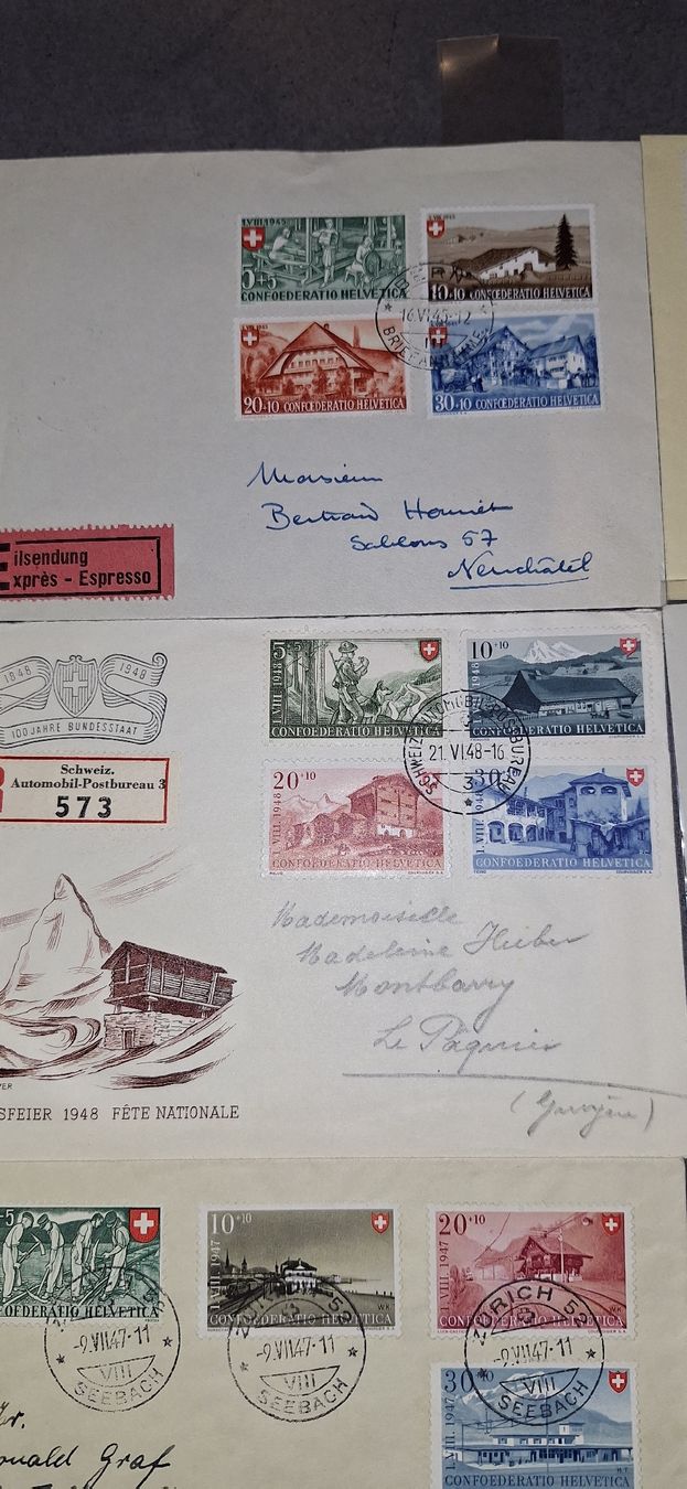 Tutti i francobolli: 13 div. Briefe Pro Patria  – Usato da Balgach venduto da SIMEON27 5