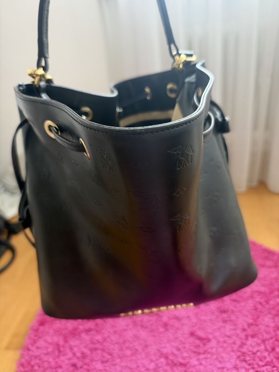 Maison Mollerus Borse da donna: Maison Mollerus Beuteltasche schwarz mit Logo Muster – Usato da Richterswil venduto da cob_f6jl 4