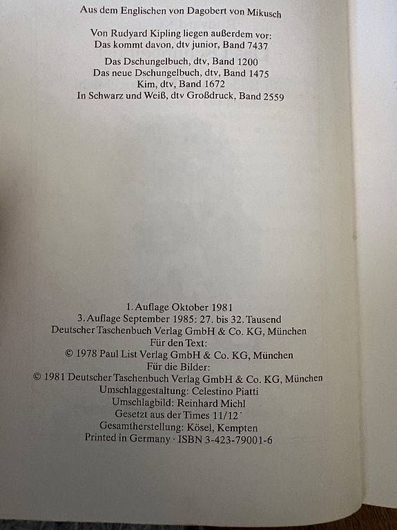 Livres: Das Dschungelbuch - Rudyard Kipling – D'occasion à Basel par pat_y298 1
