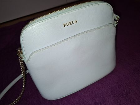 original Furla Handtasche Tasche Miky XL Leather Chain Pouch
