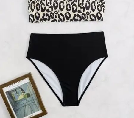 Bikini Hose high waist Schwarz