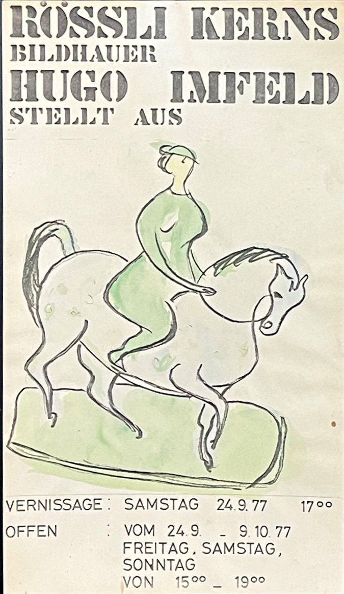 Gemälde: Hugo Imfeld. Drei Entwurfsstudien für Plakat: Rössli Kerns. – Gebraucht aus Zumikon von tesoro8853