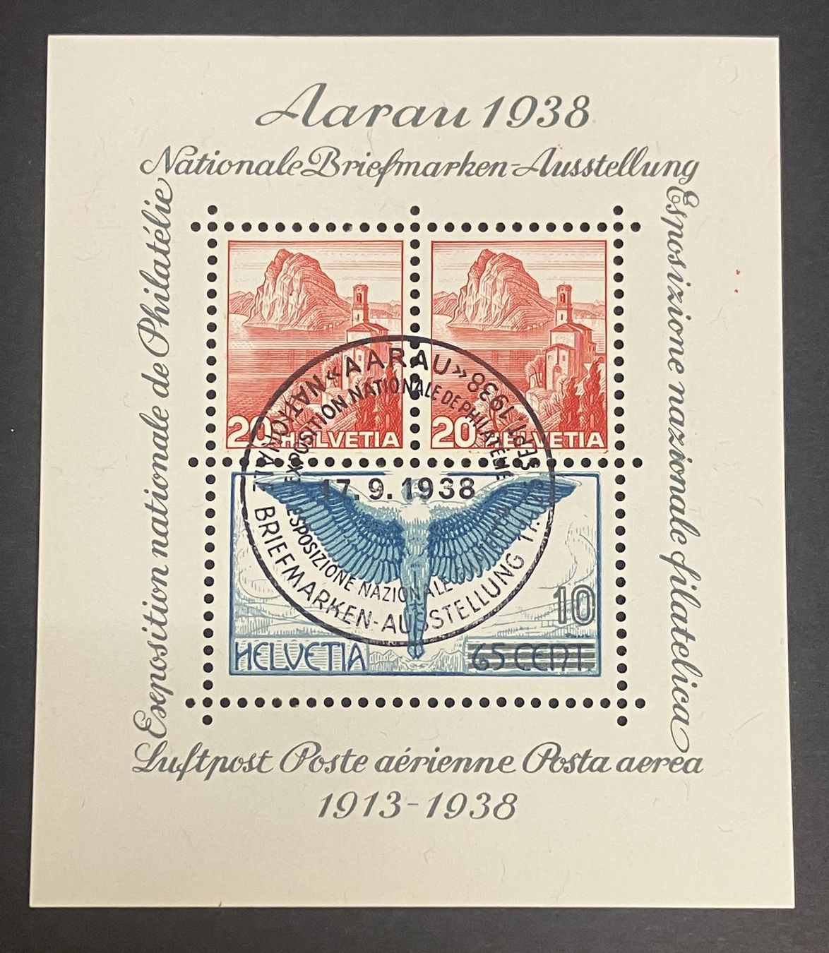 Tous les timbres: BLOCK AARAU 1938 ET ⦿ – D'occasion à Oberwil BL par SALOB
