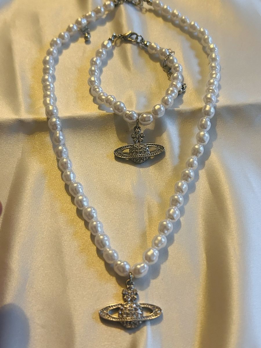 Altri gioielli: Modeschmuck Halskette & Armband Set, Perlen Optik – Nuovo (secondo la descrizione) da Bern venduto da FreitagsSachen22 3