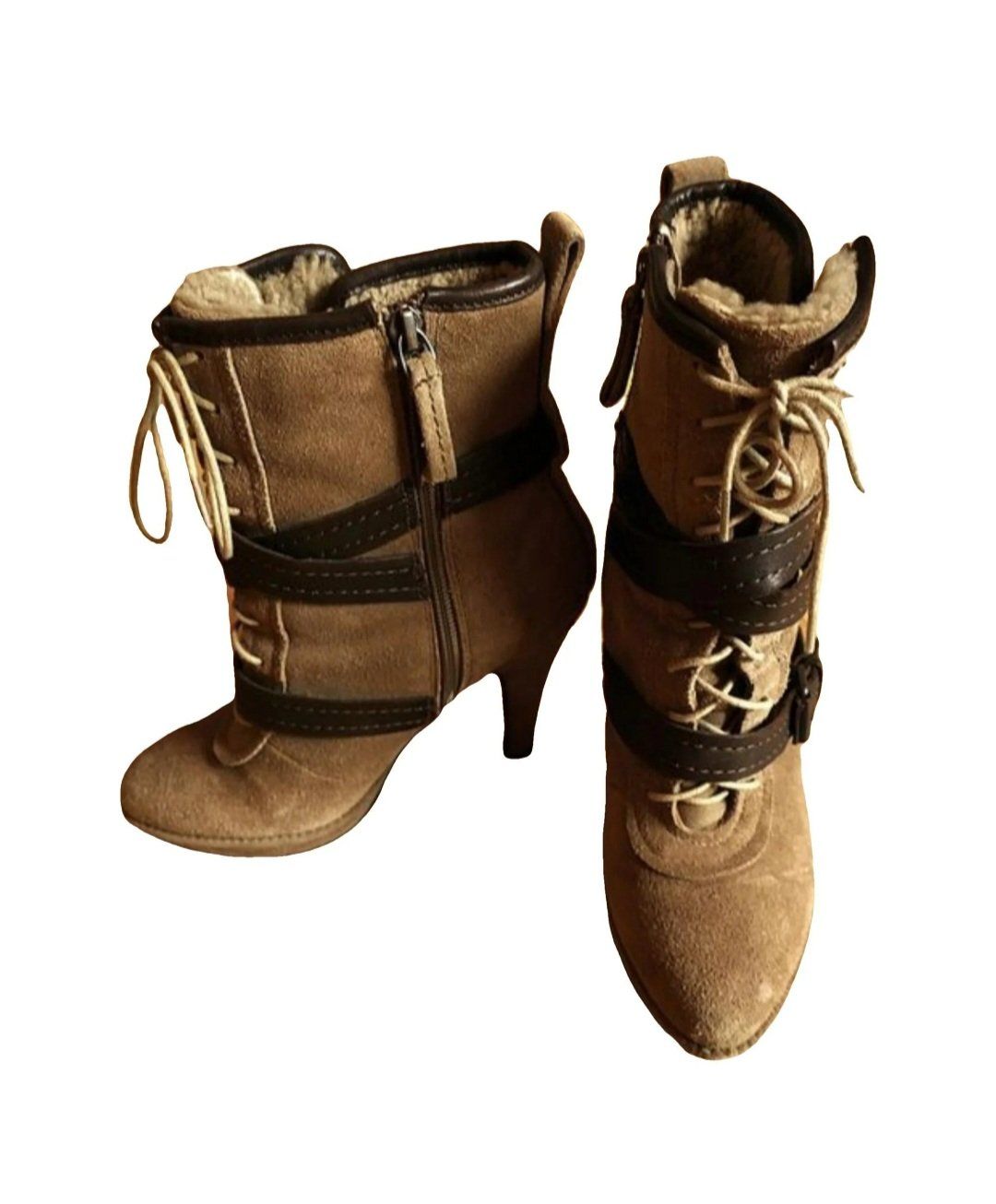 Scarpe da donna: Warme Wildlederstiefeletten Gr. 38 mit Lammfellfutter – Usato da Romanshorn venduto da SwissEnn