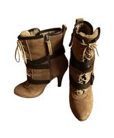 Warme Wildlederstiefeletten Gr. 38 mit Lammfellfutter