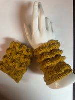 Pulswärmer handgestrickt senf