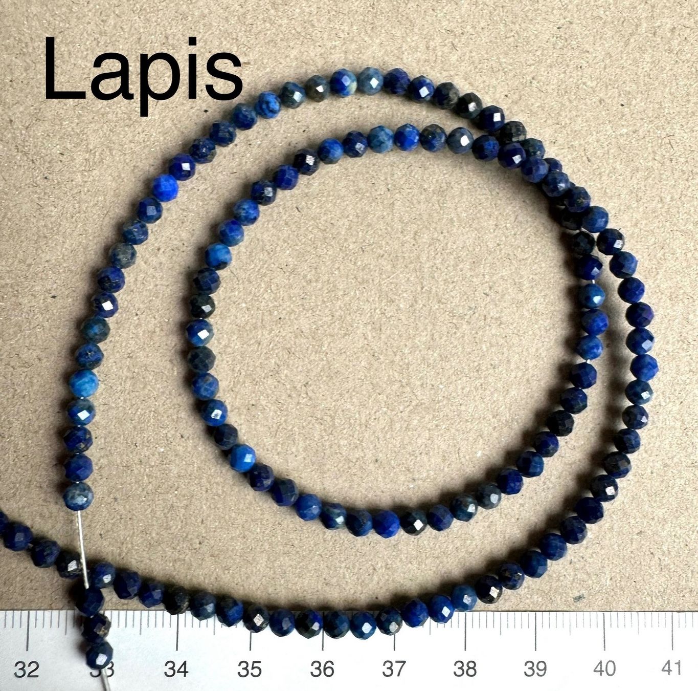 Catenine: Lapis Lazuli  facettiert  Strang    3.5mm      auf Flexdraht – Nuovo e nell'imballaggio originale da Leuggern venduto da gemshow 1