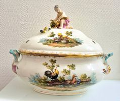 c1860 Antike & Seltene grosse Meissen Porzellan Terrine ⚔️
