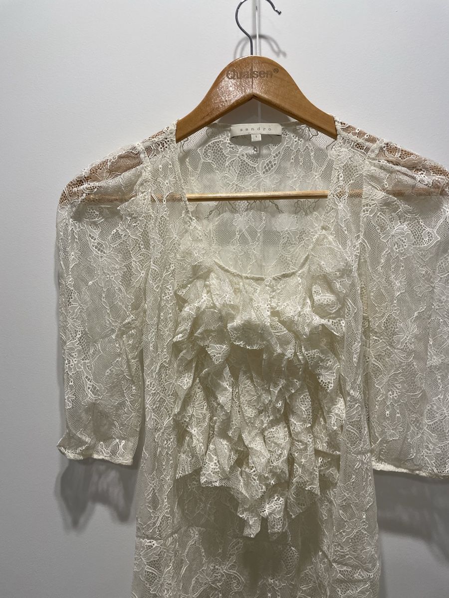 Sandro Camicette: Sandro Blouse Dentelle (Taille-1) – Nuovo (secondo la descrizione) da Genève venduto da rom_8nwv 1