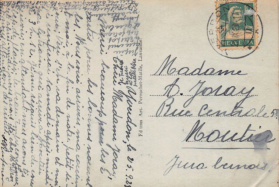 Cartoline postali: Yverdon, le Canal, circulée 1929 – Usato da Frauenfeld venduto da POML 1