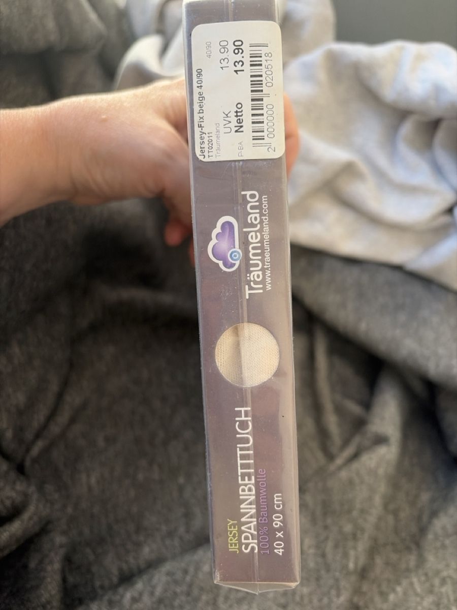 Biancheria da letto: Spannbetttuch 40x90 beige – Nuovo e nell'imballaggio originale da Embrach venduto da Yeasy 2
