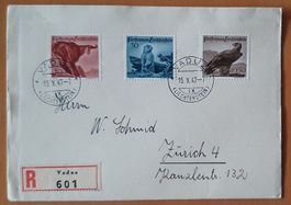 Liechtenstein, R-FDC 1947 Jagdserie II, Vaduz 15.10.1947