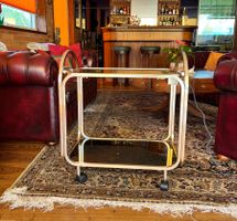 Luxus Servierwagen Teewagen Heizplatte Kaymet gold Trolley