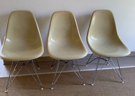 3 Vintage Fiberglass Side Chairs, H. Miller