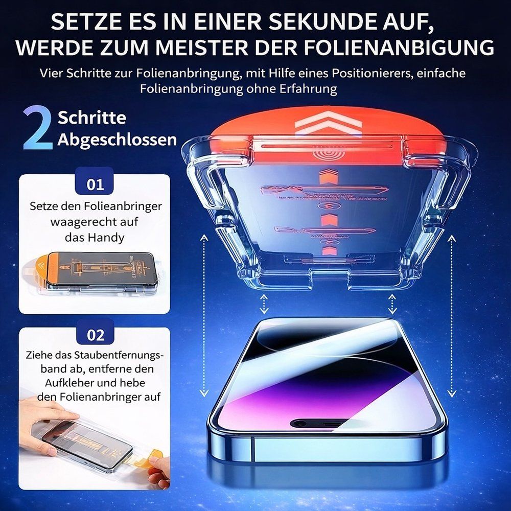 Ritocchi & pellicole di protezione: iPhone 16 Pro Max Panzerglas Folie mit Installation Rahmen – Nuovo (secondo la descrizione) da Chiasso venduto da online.shop 2