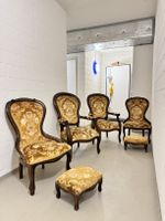 Original Antike Louis XV Stil Stühle  - 4er Set mit 2 Hocker