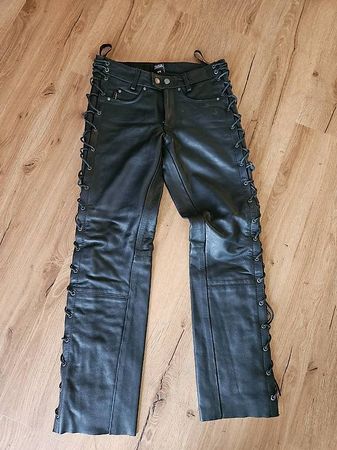 Ledermotorradhose