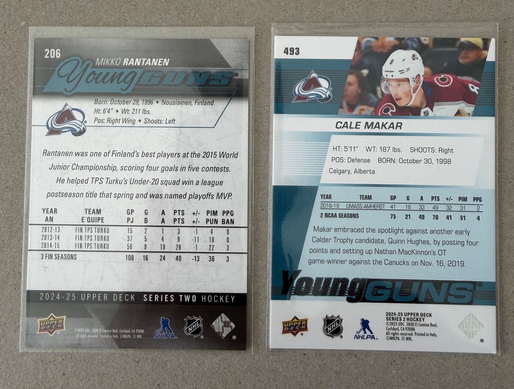 NHL Carte collezionabili: Makar und Rantanen Upper Deck 2024-25 – Usato da Studen BE venduto da Ironbonehead 3
