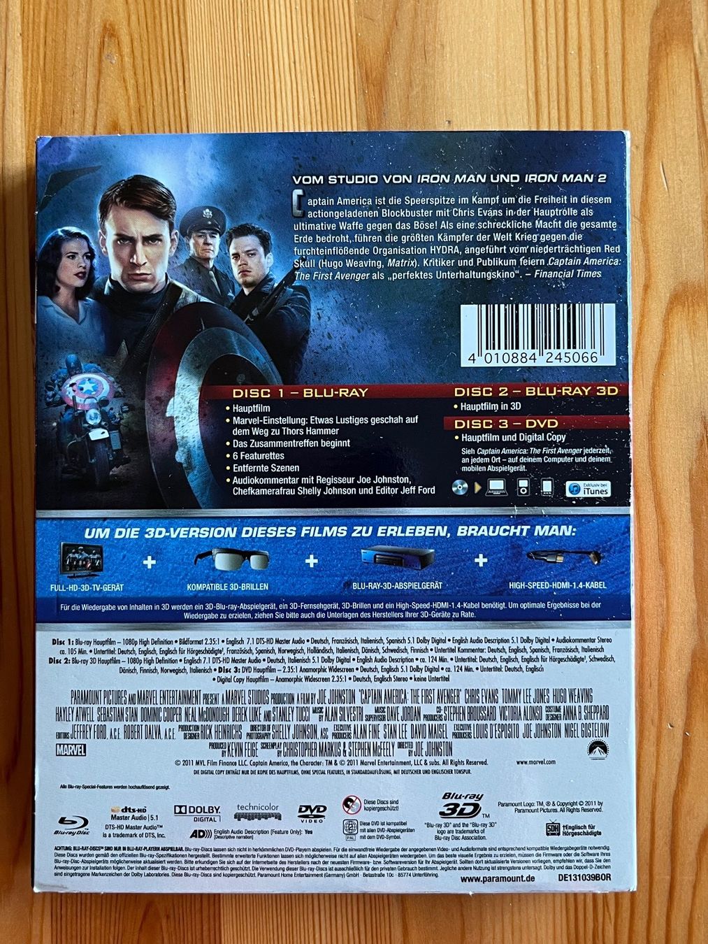 Alle DVDs: Captain America Blu-Ray 3D + Blu-ray + DVD – Gebraucht aus Zürich von Gurkis 1