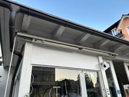 Gelenkarmmarkise weiss gelb gestreift gebraucht