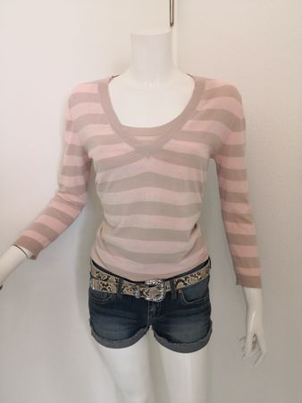 🤩MANGO SUIT TWINSET PULLOVER & TOP GESTREIFT ROSA-BEIGE