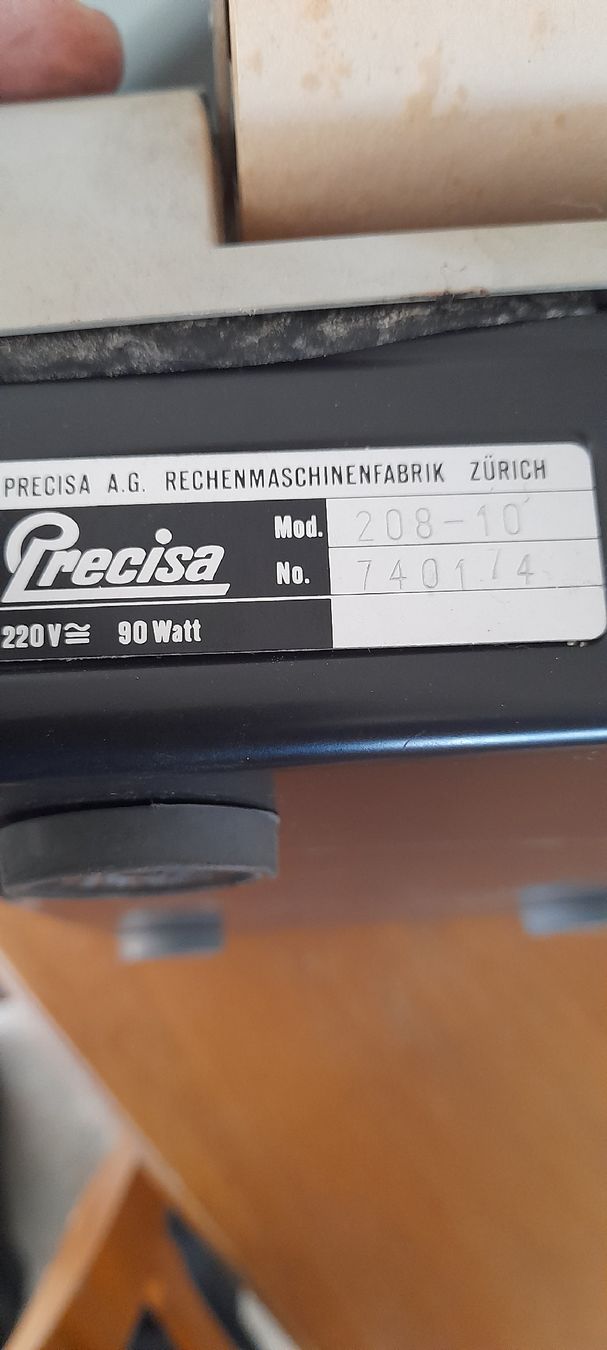 Alle Maschinen: Retro Rechenmaschine Precisa 208-10 – Gebraucht aus Nesslau von Pina 1