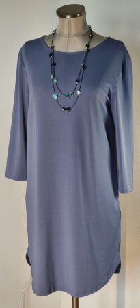 S 34 36 leichtes Tunikakleid / casual Sommerkleid taubenblau