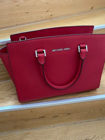 Michael Kors Selma Satchel Handtasche, rot,  Leder 