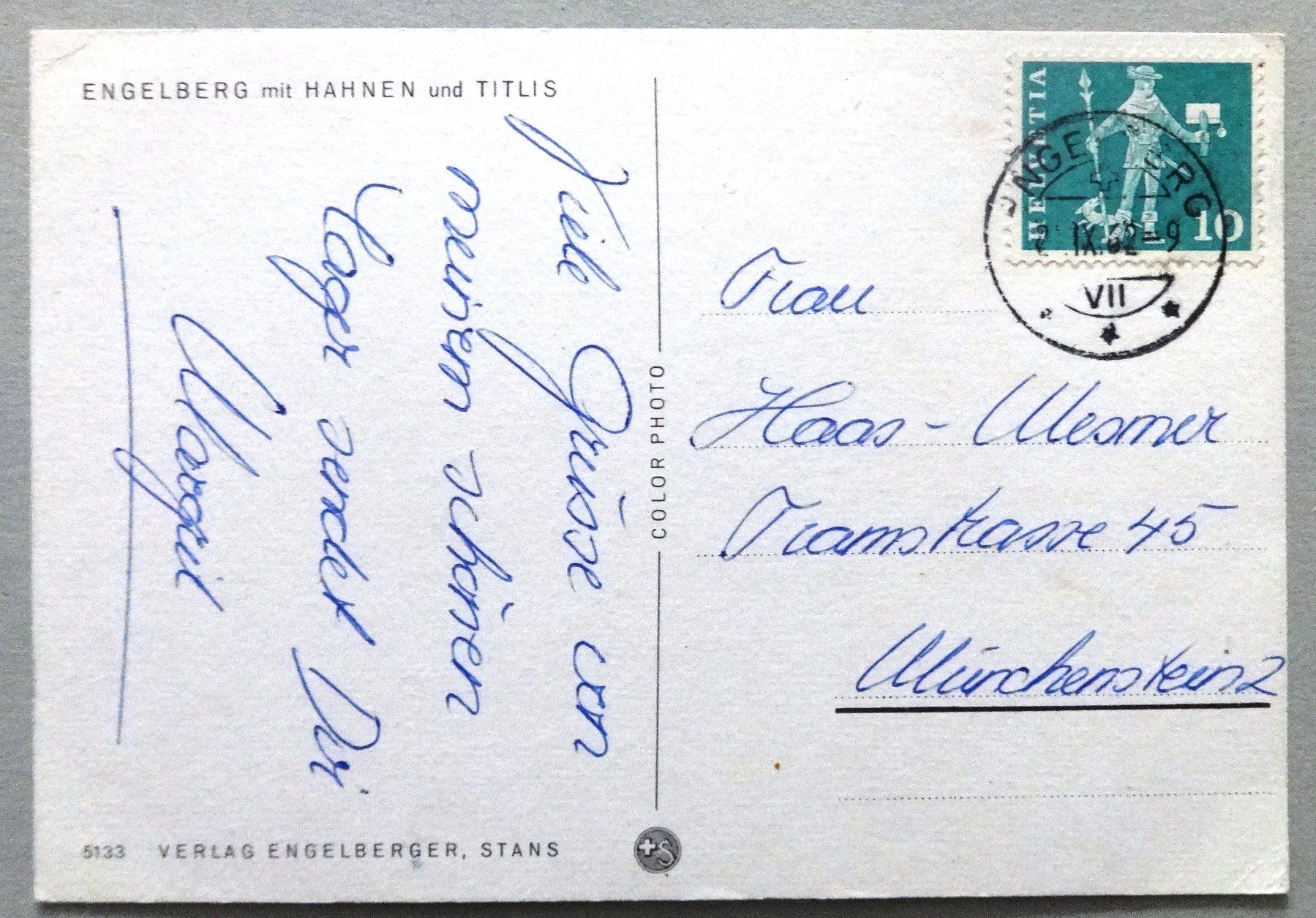 Cartoline postali: Engelberg mit Hahnen und Titlis – Usato da Fétigny venduto da Billy2miny 1