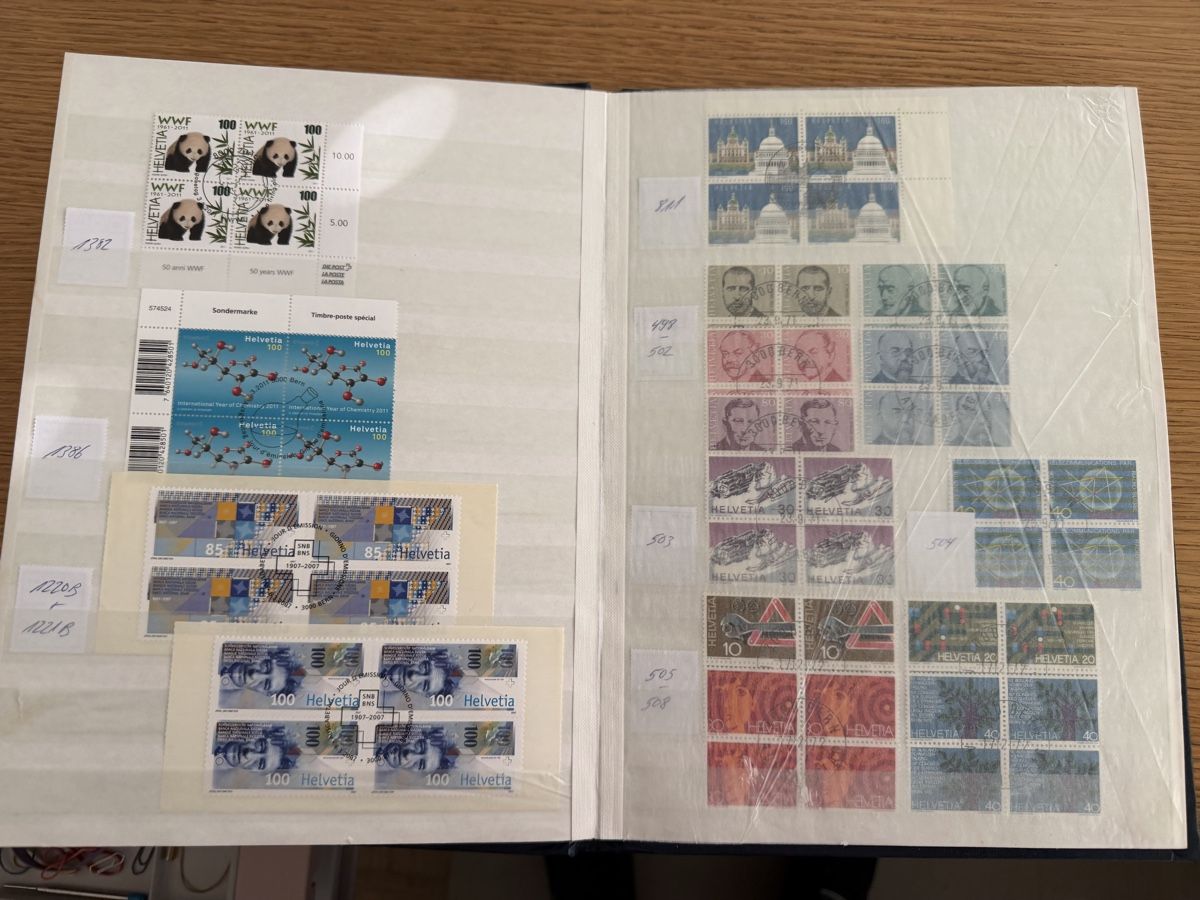 Alle Briefmarken: Album mit 4er Blöcken Schweiz – Gebraucht aus Murgenthal von Tina_4055 2