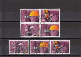614-616 alle Varianten mit FD-Stempel, Satz mit FD-Vollstpl.